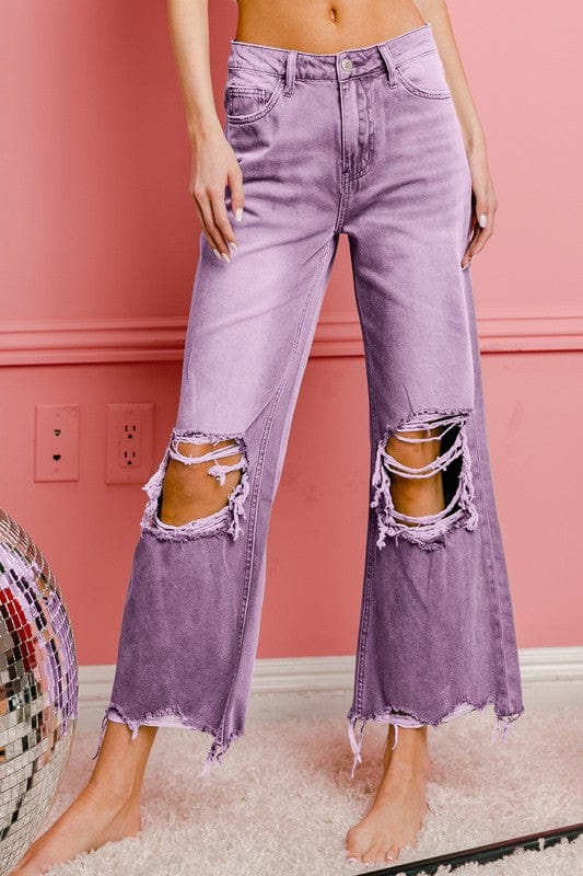 Lavender Wide Leg Jeans