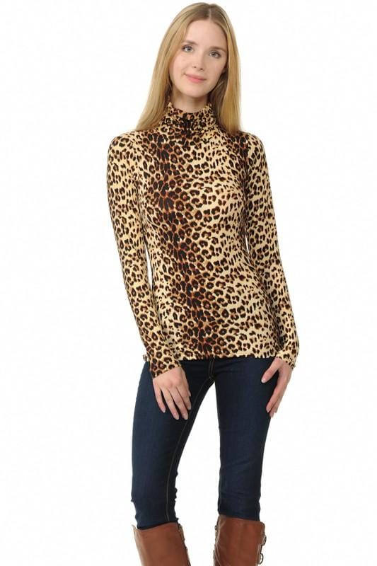 fade leopard turtle neck