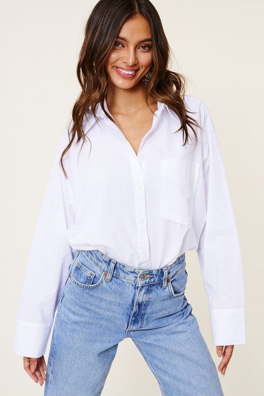 WHITE OVERSIZED BUTTON DOWN